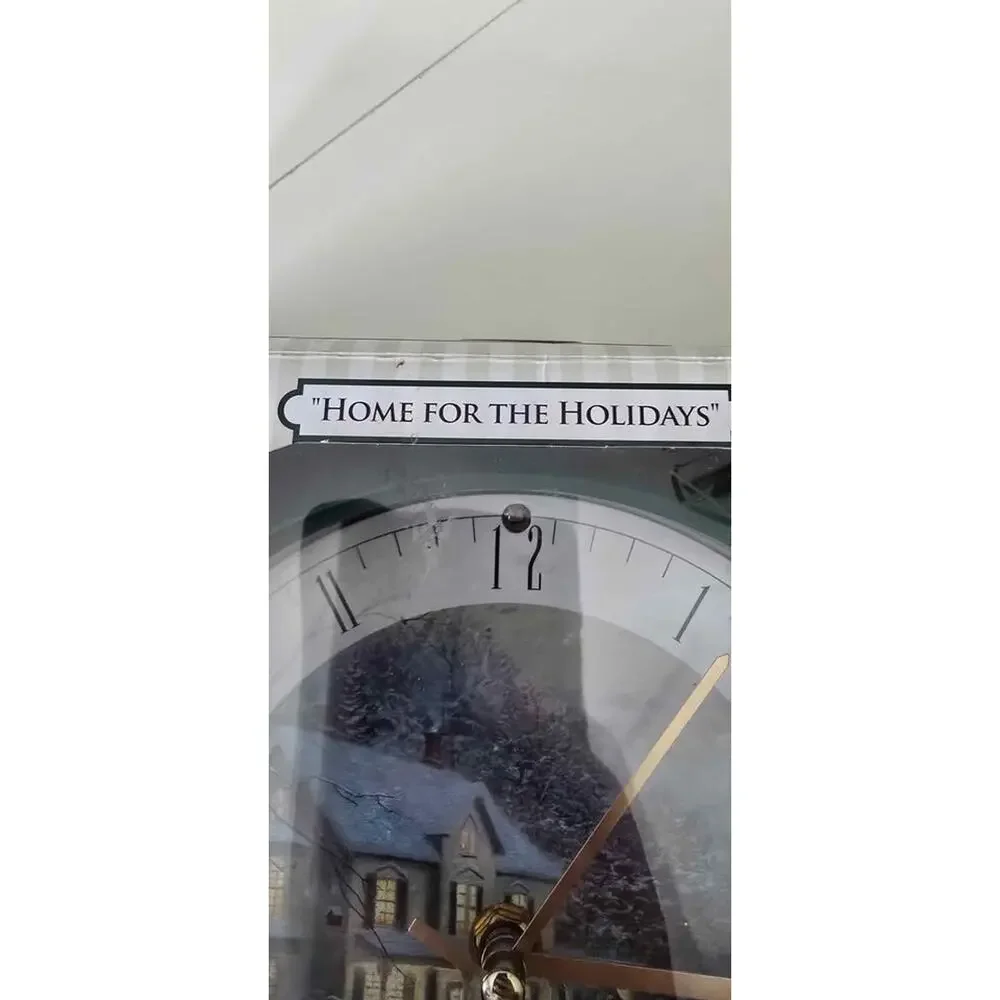 Thomas Kinkade Christmas Carol Clock Home for the Holidays